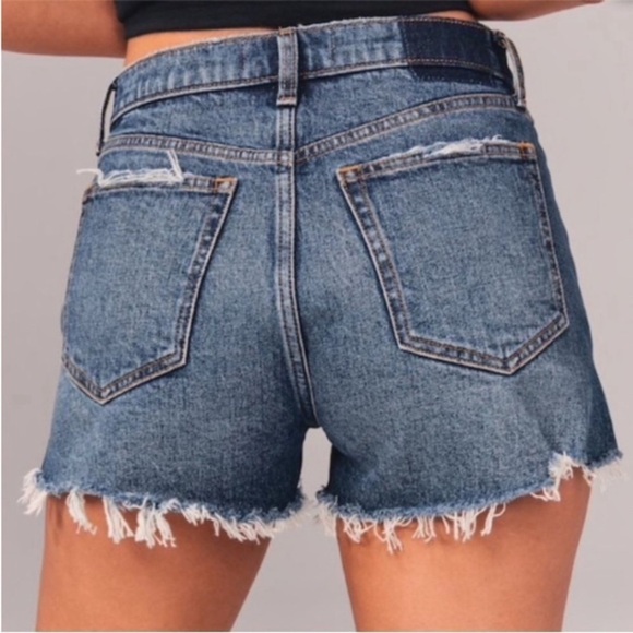 Abercrombie & Fitch The Cutoff Short High Rise Curve Love Denim Shorts Size 26 - Picture 2 of 11
